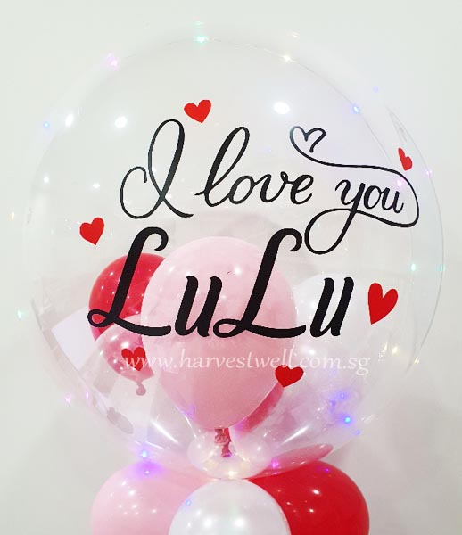 I Love You Print On Bubble Balloon